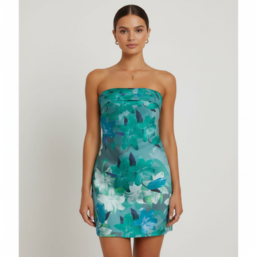 Rochie mini fără bretele Ria Floral