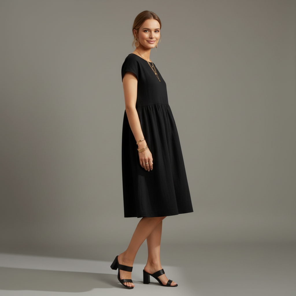 Rochie Roxanna cu Mânecă Scurtă