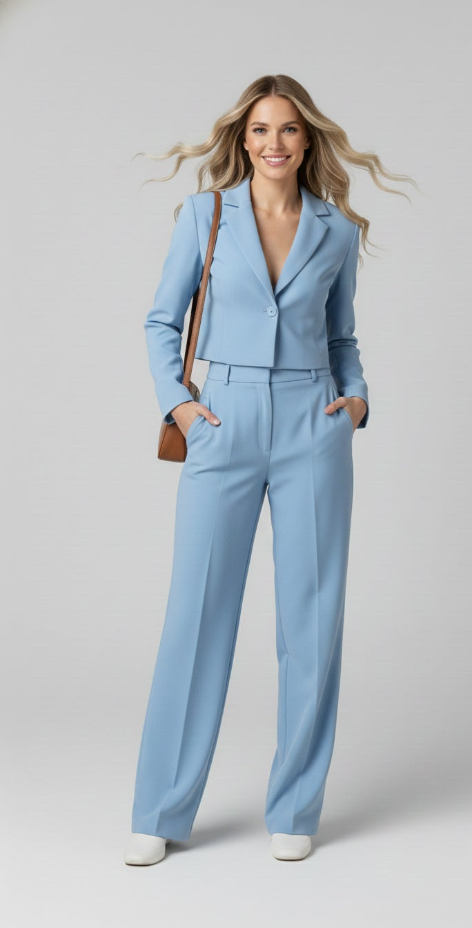 Ensemble tailleur pantalon et blazer court Pia