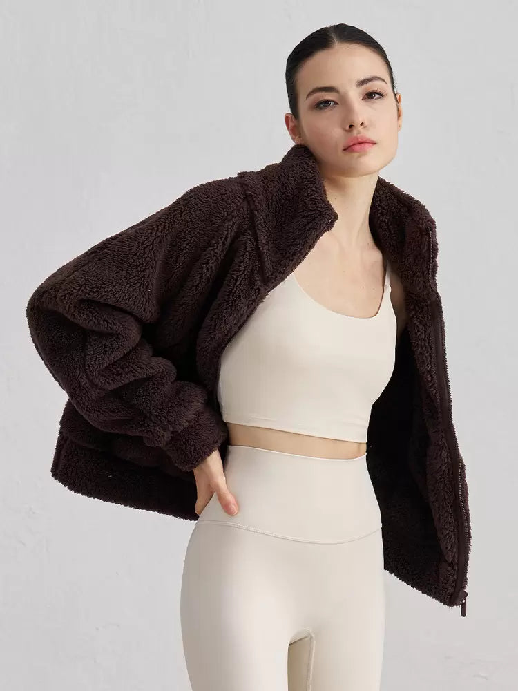 Jachetă cu fermoar Cocoa Fleece