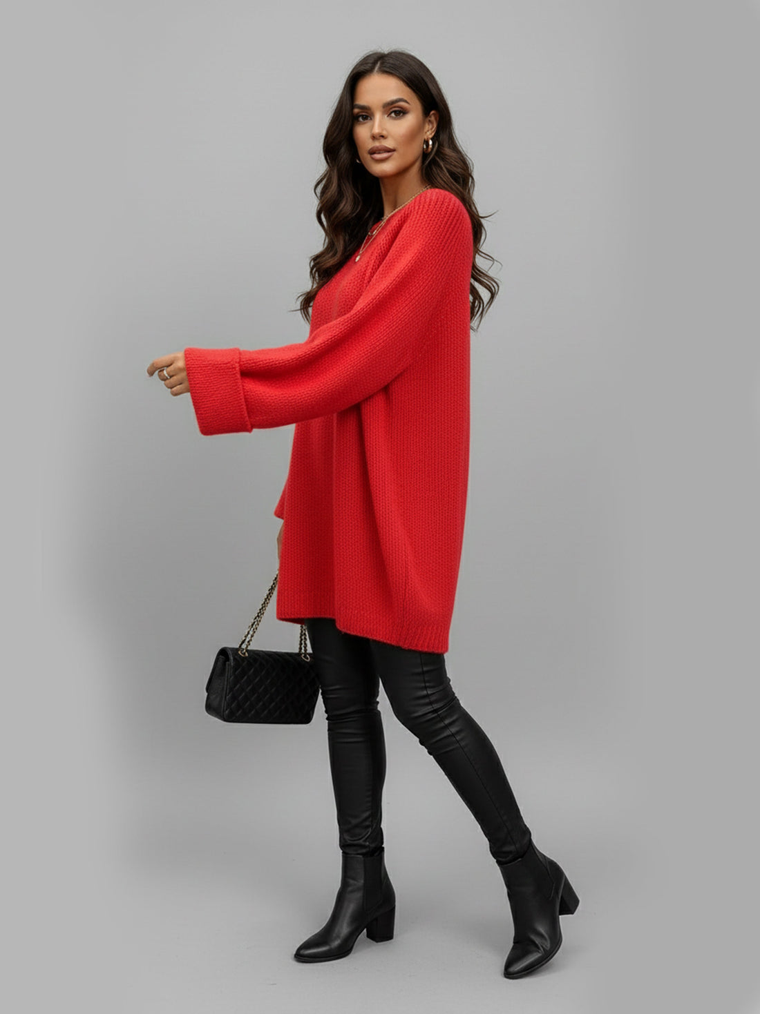 Pull en tricot ras du cou minimaliste