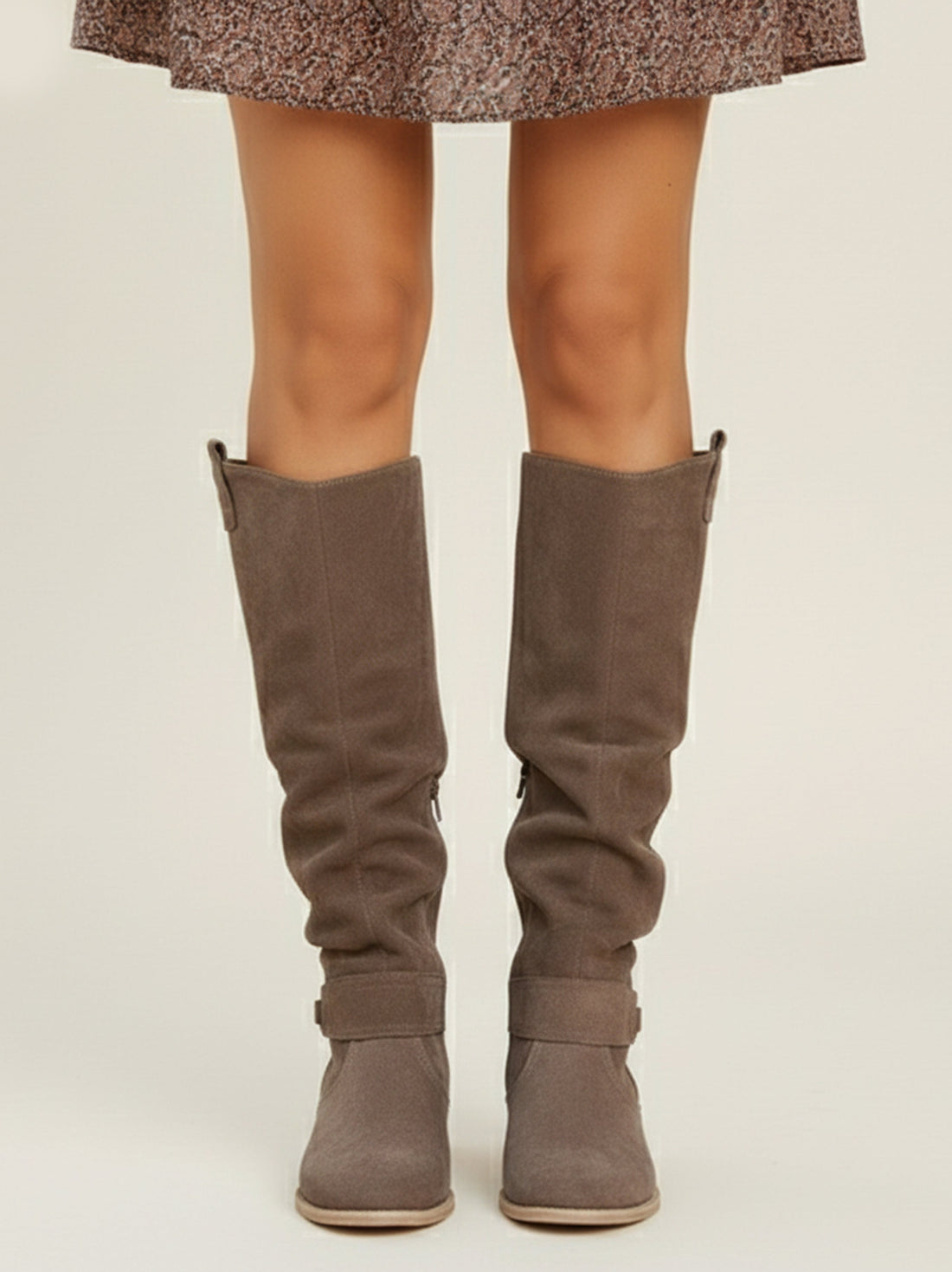 Bottes hautes en daim souple