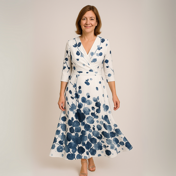 Flowing Floral V-Neck Dress