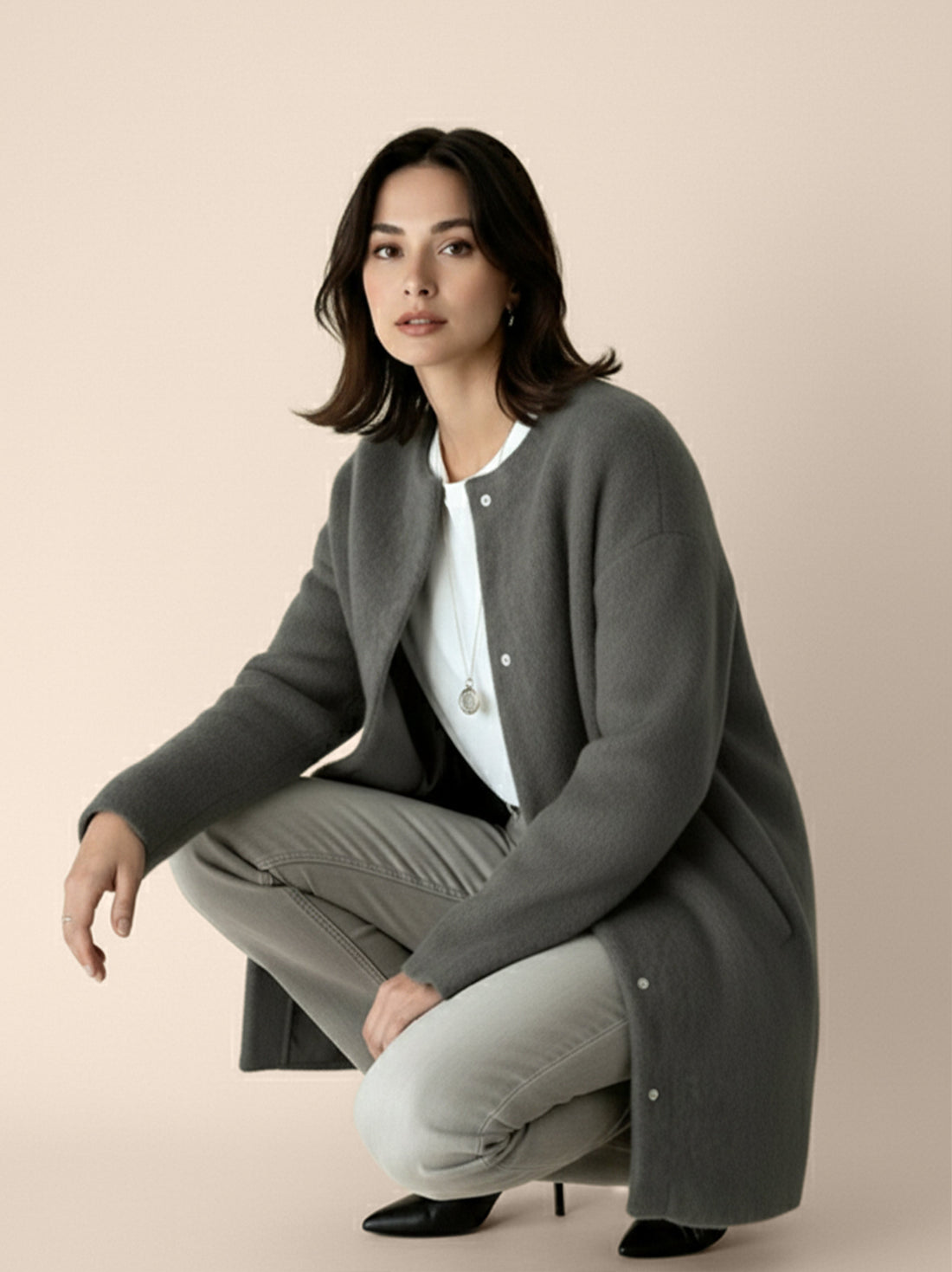 Offene Strickjacke mittellang