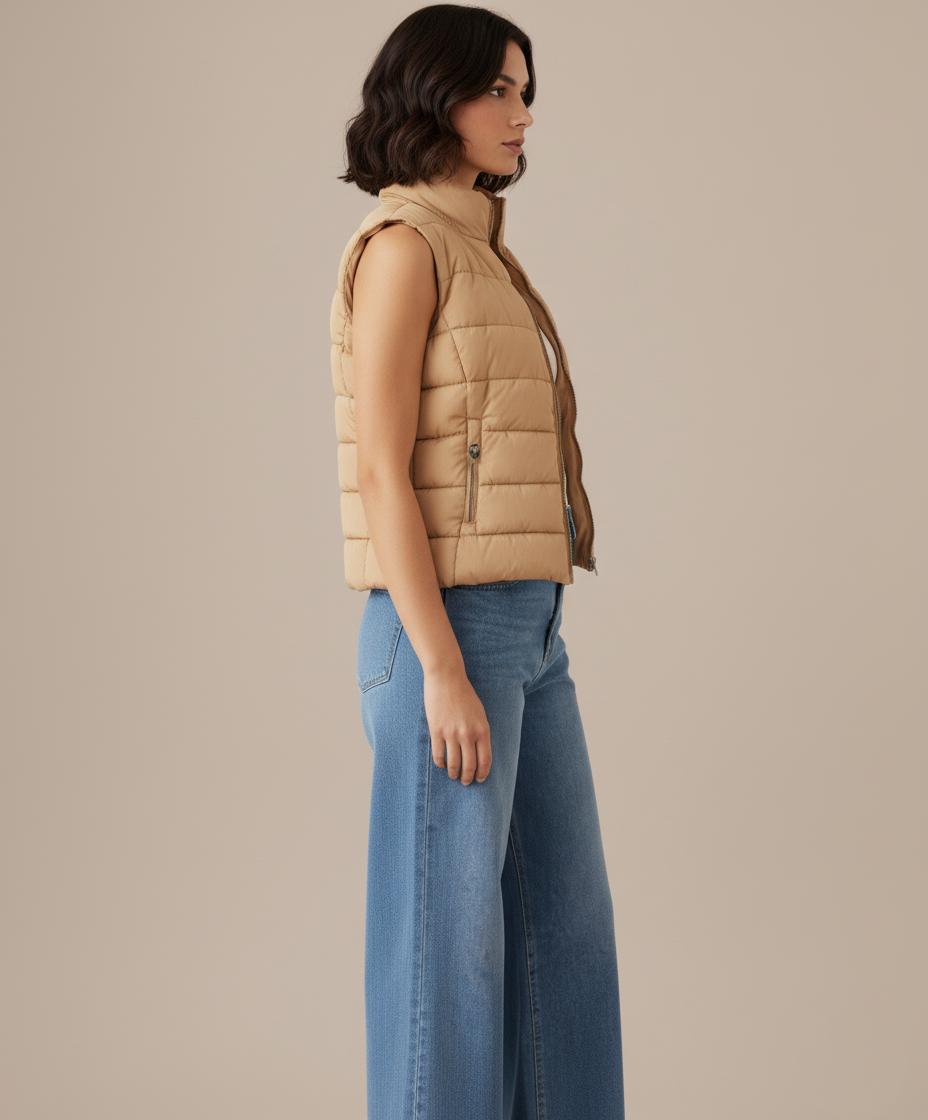 Gilet matelassé court zippé