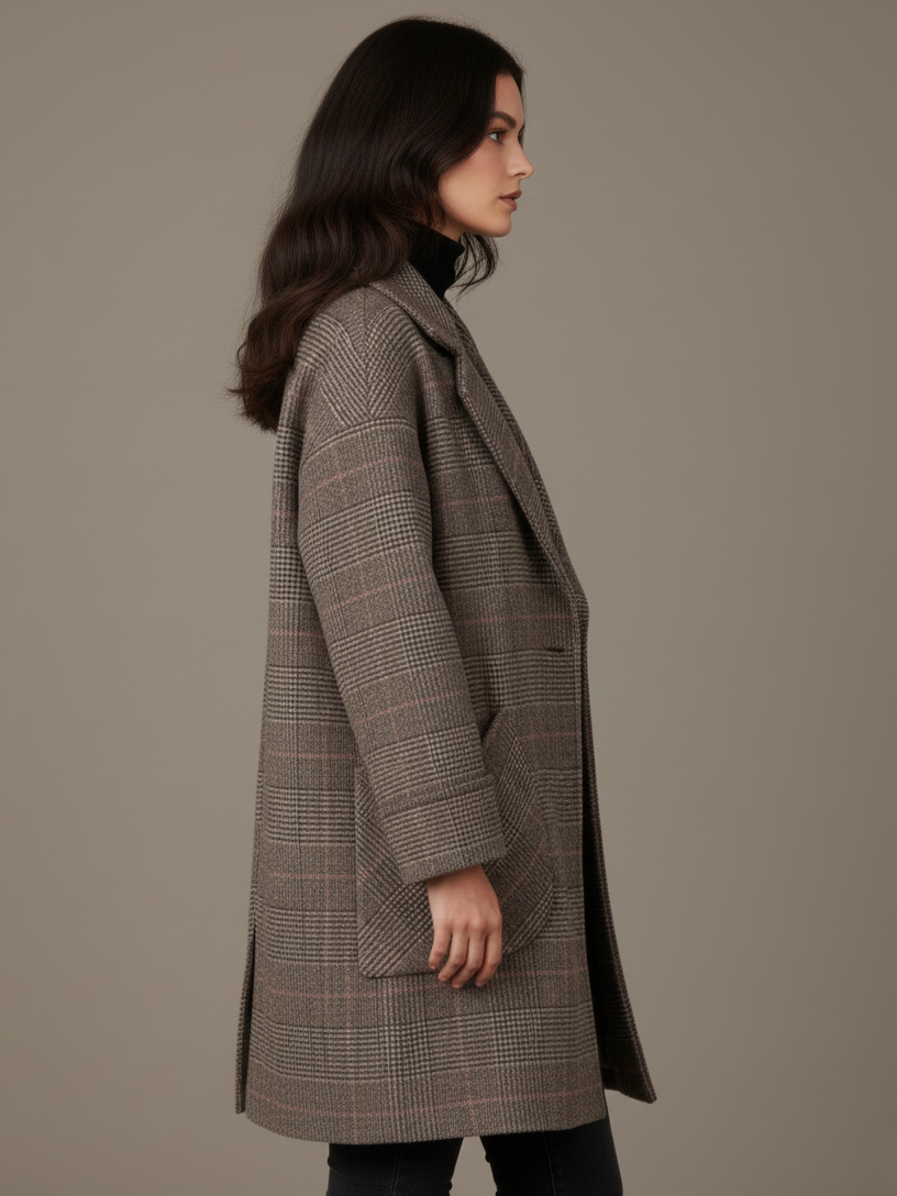 Manteau à carreaux classique