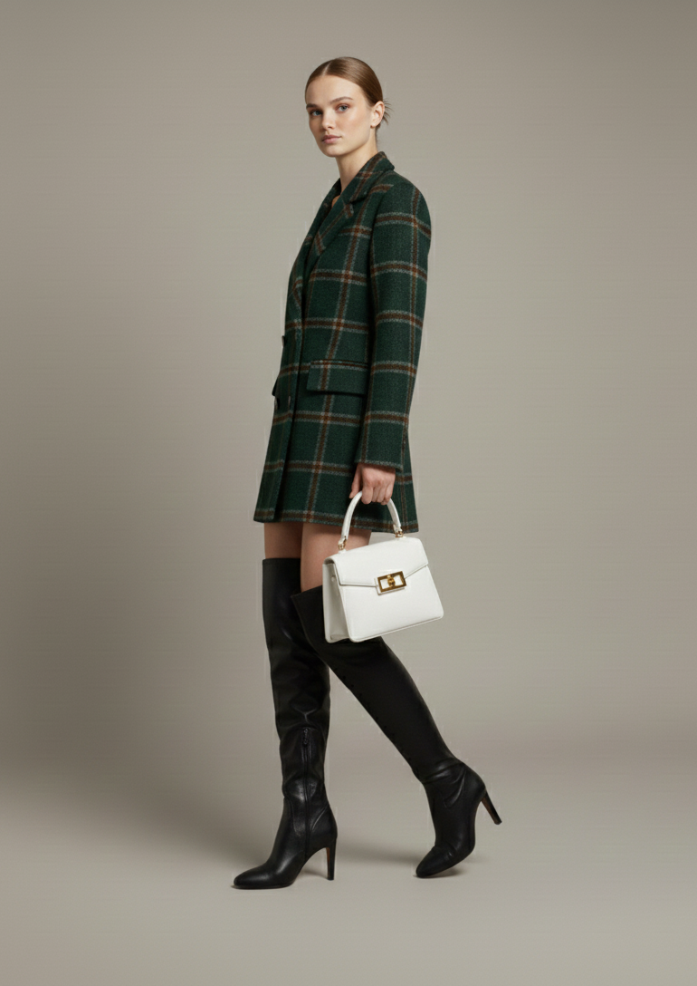 Manteau Serena en tweed mélangé