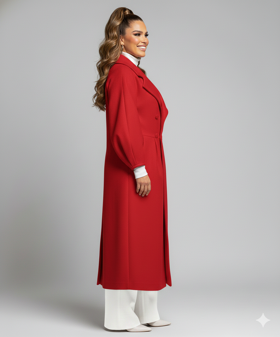 Manteau Beatrice à manches lanternes
