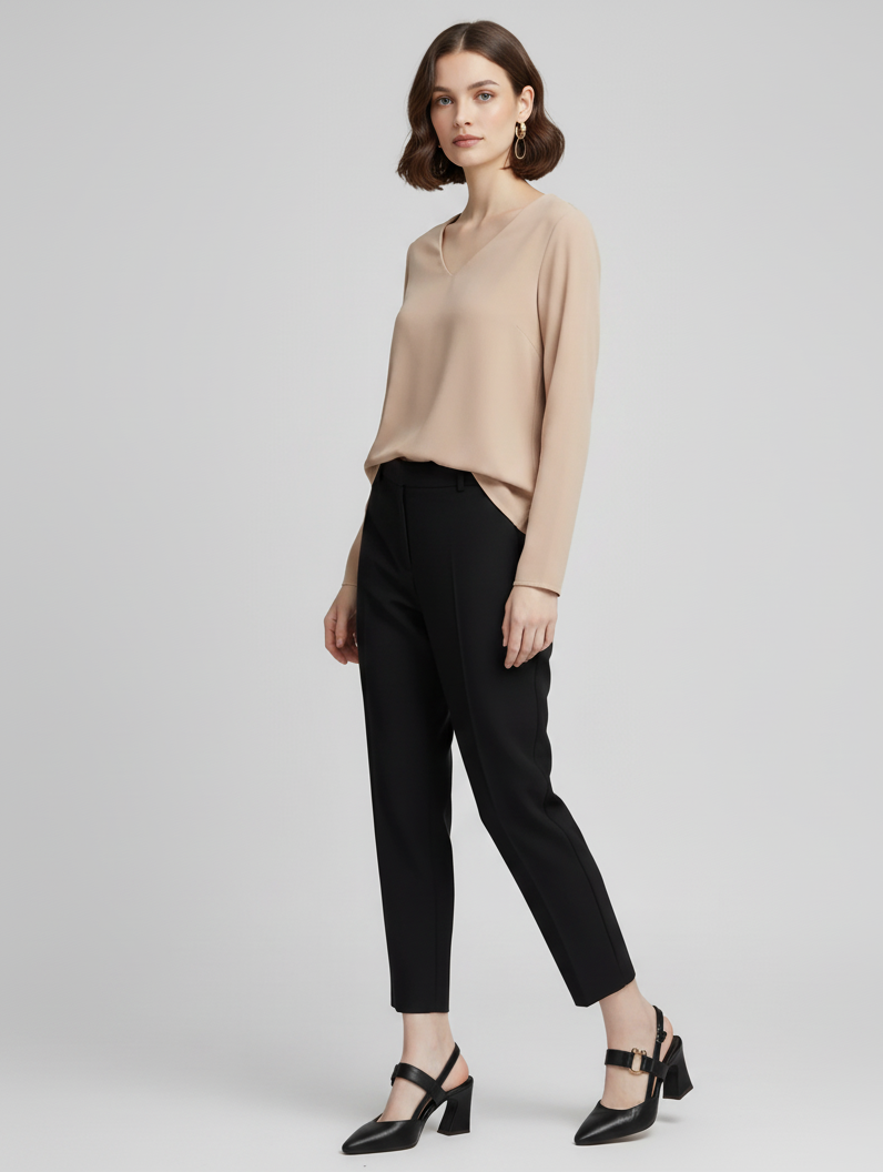 Spitze Slingback-Absatzschuhe mit Gold-Detail