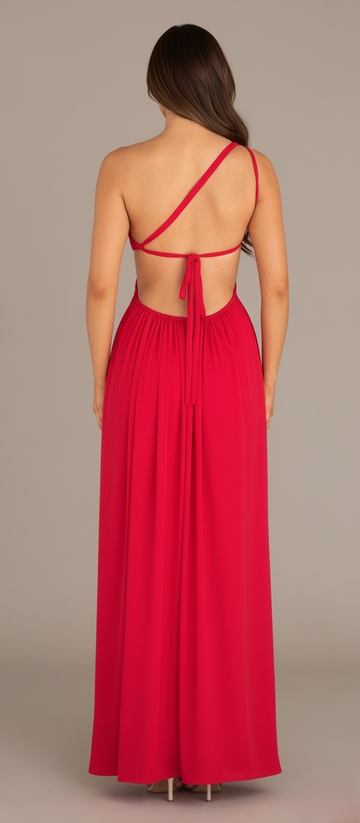 Rochie Maxi cu un Umăr și Șlit Înalt