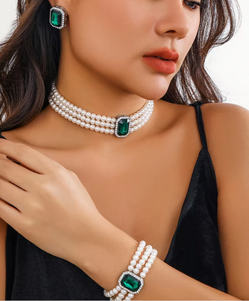 Set de perle și turcoaz „Light Luxury”