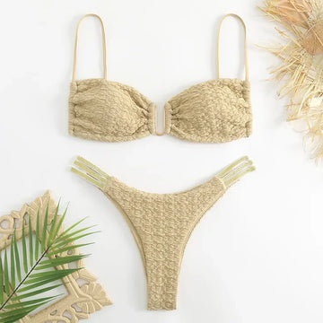 Sutien tip bandeau texturat pentru bikini