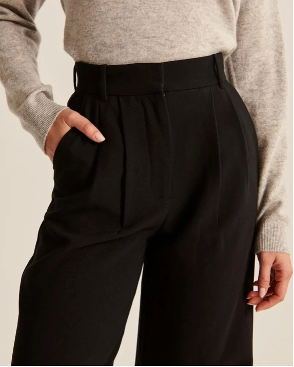 High-Waist-Hose mit weitem Bein