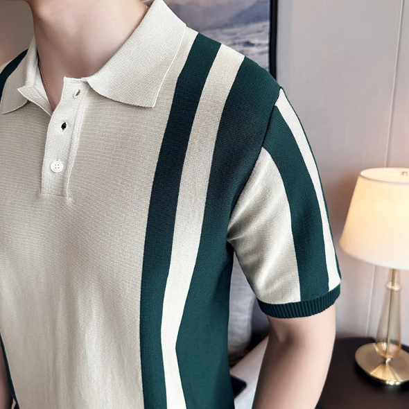 Logan elegantes Strickpolohemd