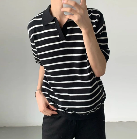 Tricou polo cu dungi Collin