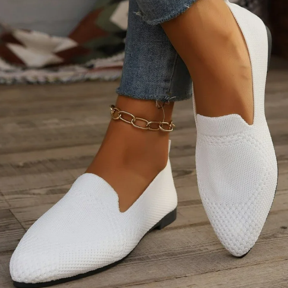 Spitze gestrickte Slip-On Loafers