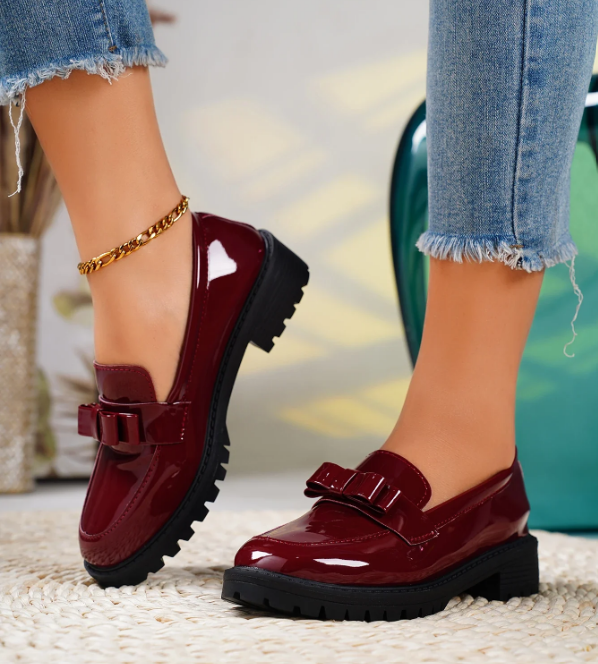 Mocassins Chunky à Nœud Brillant
