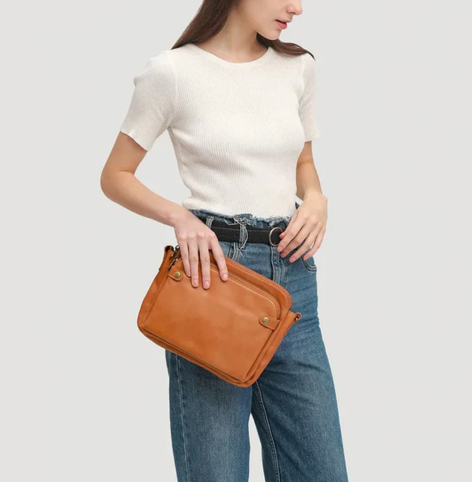 Sac à bandoulière structuré avec poche zippée