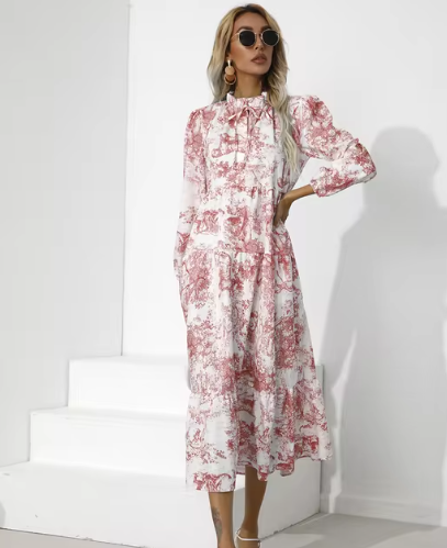 Rochie Carmina elegantă cu imprimeu floral