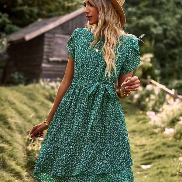 Rochie midi Charlotte cu imprimeu floral
