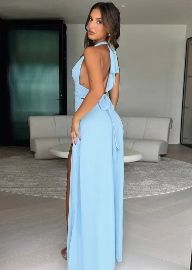 Rochie de vară Ceilo cu șliț înalt