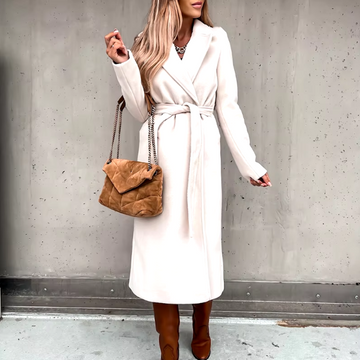 Palton elegant Stephanie cu guler rabatabil