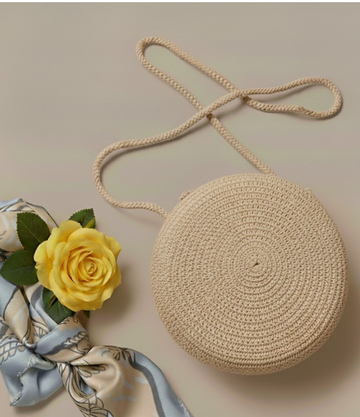 Geantă crossbody rotundă împletită