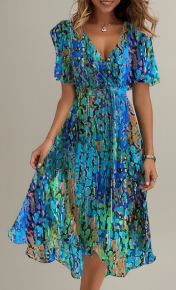 Rochie elegantă Victoria cu mânecă scurtă