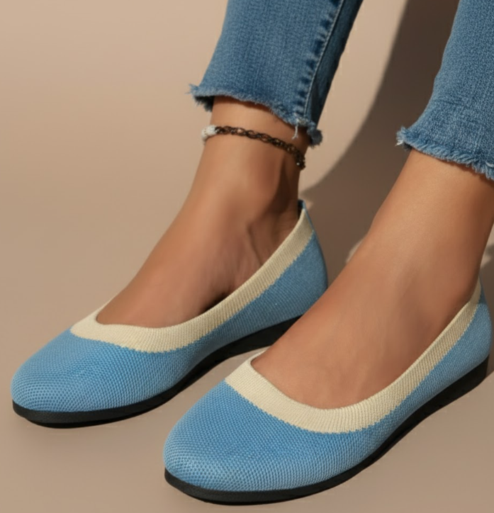 Ballerines en maille bicolore