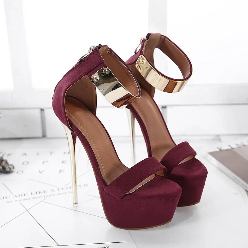 Pantofi Stiletto cu Baretă pe Gleznă Roxane