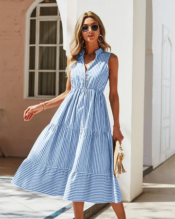 Rochie Cheska cu dungi