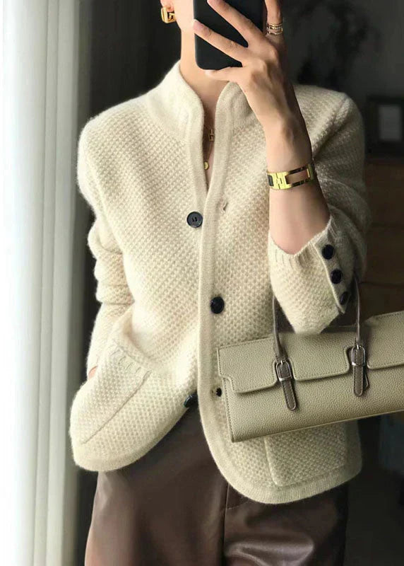 Cardigan tricotat gros din amestec de lână