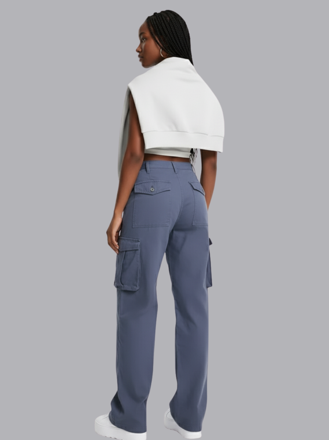 Pantalon cargo à jambe droite et taille réglable