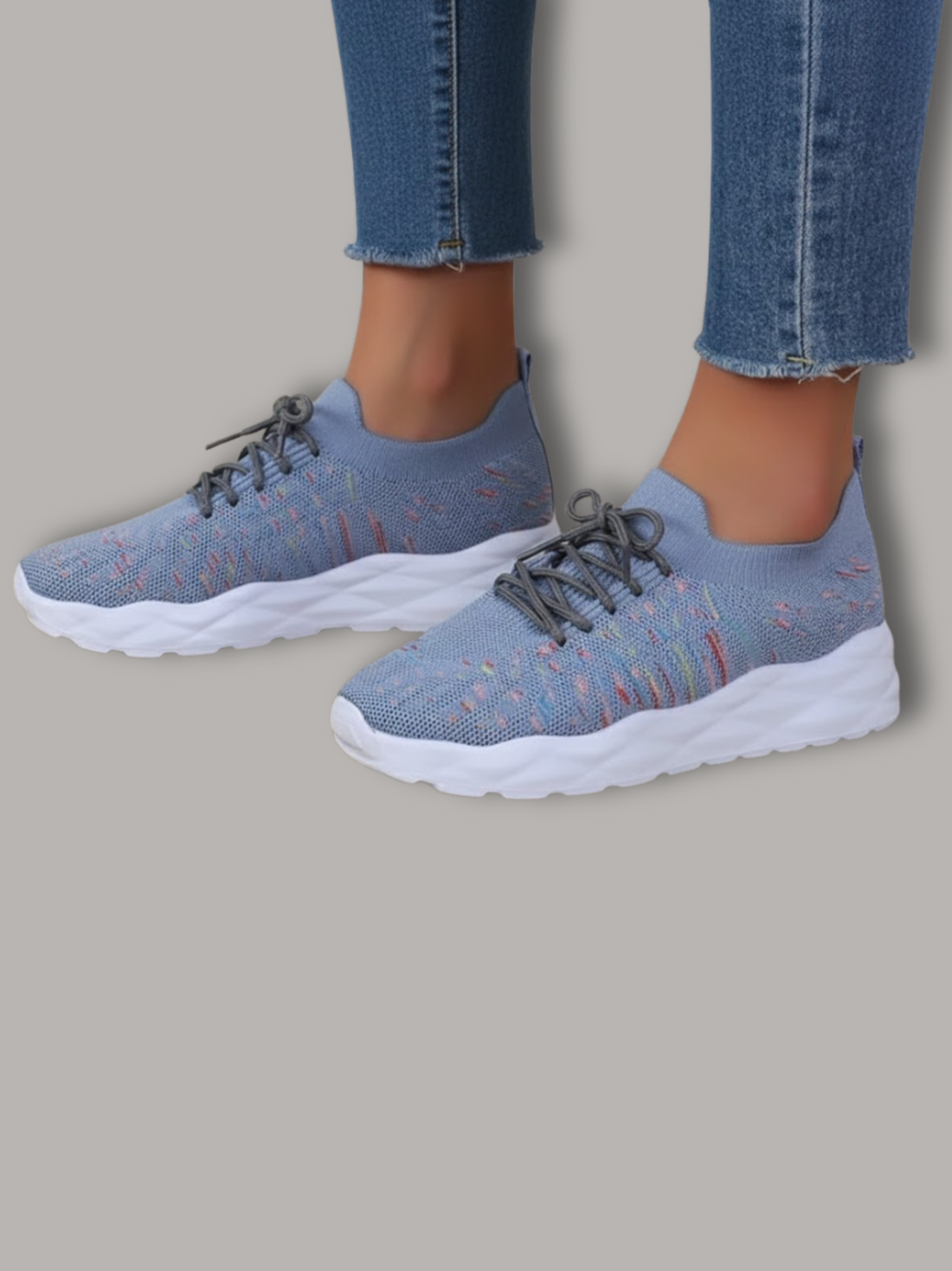 Baskets à lacets en maille souple
