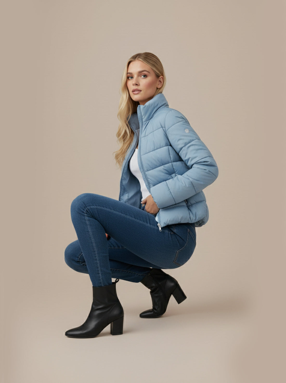 Doudoune à col roulé zippée Zianna avec poches