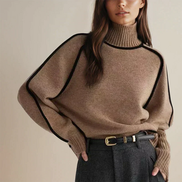 Pulover pe gât minimalist din tricot moale