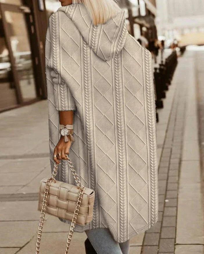 Cardigan Jasmine confortabil cu glugă
