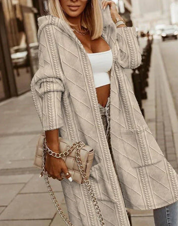Cardigan Jasmine confortabil cu glugă
